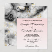 Moderne witte grijze marmer met Gold Ribbon Kaart (Voorkant / Achterkant)