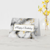 Moderne witte grijze marmer met Gold Ribbon Kaart (Gele Bloem)