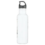 Moderne witte grijze marmer met Gold Ribbon Monogr Waterfles (Achterkant)