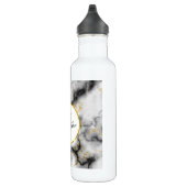 Moderne witte grijze marmer met Gold Ribbon Monogr Waterfles (Rechts)