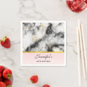 Moderne witte grijze marmer met Gold Ribbon Servet (Insitu)