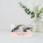 Moderne witte grijze marmer met Gold Ribbon Visitekaartje (Staand voorkant)