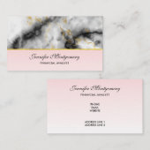 Moderne witte grijze marmer met Gold Ribbon Visitekaartje (Voorkant / Achterkant)