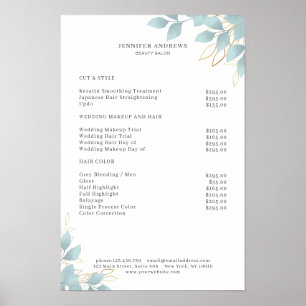 Moderne witte groene bladposter poster