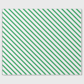 Moderne witte groene diagonale streep patroon vaka cadeaupapier (Vlak)