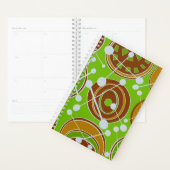 Moderne, witte, groene en bruine geo-vormen planner (Display)