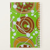 Moderne, witte, groene en bruine geo-vormen planner (Achterkant)