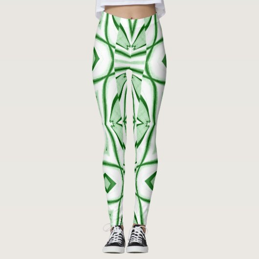 Moderne witte groene klassieker "Ratti_Creative_Ar Leggings (Voorkant)
