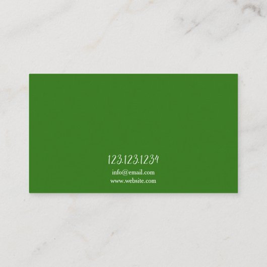 Moderne Witte & Groene Munt Bladeren Massage Thera Visitekaartje (Achterkant)