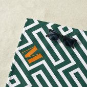 Moderne Witte Groene Trouwfeest Favor Strandhanddo Strandlaken (In situ)