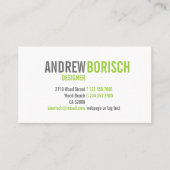 Moderne, witte, groene zakelijke kaart sjabloon visitekaartje (Voorkant)