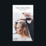 Moderne witte haarstylist foto eenvoudig elegant visitekaartje<br><div class="desc">Moderne witte haarstylist foto eenvoudig elegant</div>