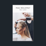 Moderne witte haarstylist foto eenvoudig elegant visitekaartje<br><div class="desc">Moderne witte haarstylist foto eenvoudig elegant</div>