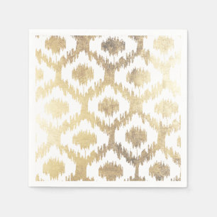 Moderne witte hand getrokken ikat patroon faux gou servet