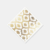 Moderne witte hand getrokken ikat patroon faux gou servet (Hoek)
