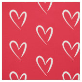 Moderne witte harten, rode achtergrond, stof (Swatch)