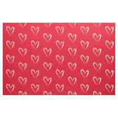 Moderne witte harten, rode achtergrond, stof (Fat Quarter)