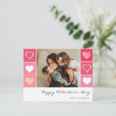 Moderne witte harten rode en roze foto-Valentijn Briefkaart (Staand voorkant)