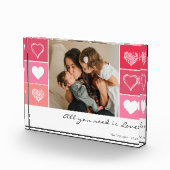 Moderne witte harten rode en roze foto-Valentijn Fotoblokken (Rechts)