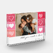 Moderne witte harten rode en roze foto-Valentijn Fotoblokken (Links)