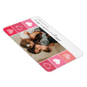 Moderne witte harten rode en roze foto-Valentijn Magneet (Rechterzijde)