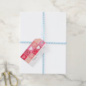 Moderne witte harten rode en roze kleuren Valentij Cadeaulabel (Met Touw)