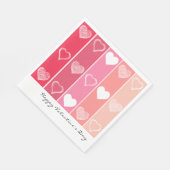 Moderne witte harten rode en roze strepen Valentij Servet (Hoek)