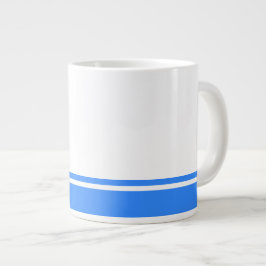 Moderne Witte Helder Blauwe Bodem Rand Racing Stri Grote Koffiekop