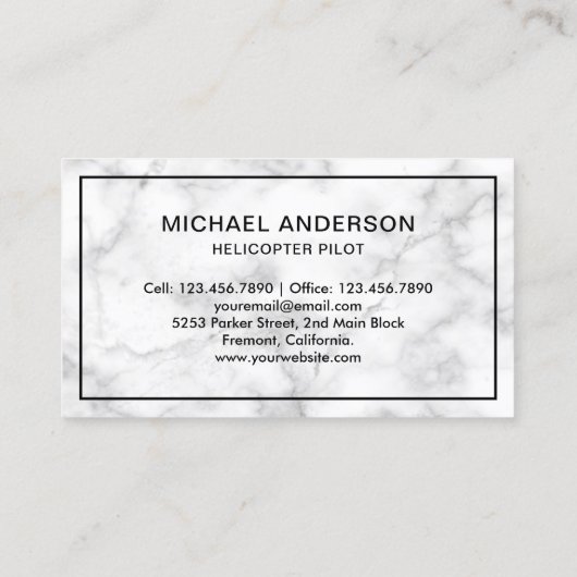 Moderne witte helikopter visitekaartje (Achterkant)