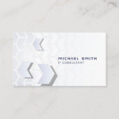 Moderne Witte Hi-tech Futuristische Geometrische V Visitekaartje (Voorkant)