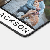 Moderne Witte Hond Papa Custom Vier Foto Collage Bureaumat (Hoek)