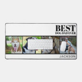 Moderne Witte Hond Papa Custom Vier Foto Collage Bureaumat (Keyboard & Muis)