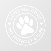 Moderne Witte Honden Welkom Diervriendelijke Winke Raamsticker (Vel)