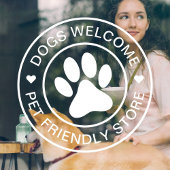 Moderne Witte Honden Welkom Diervriendelijke Winke Raamsticker