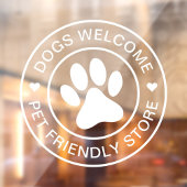 Moderne Witte Honden Welkom Diervriendelijke Winke Raamsticker