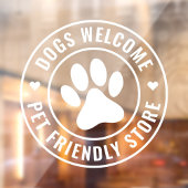 Moderne Witte Honden Welkom Diervriendelijke Winke Raamsticker