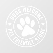 Moderne Witte Honden Welkom Diervriendelijke Winke Raamsticker (Vel)