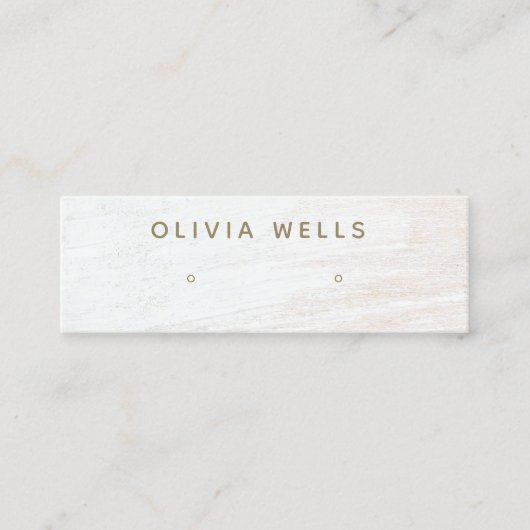 Moderne witte-houtharing mini Mini Busin Mini Visitekaartje (Voorkant)