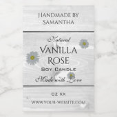 Moderne witte houtkorrels Etiket Daisy Flower (Enkel label)