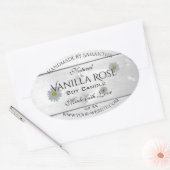 Moderne witte houtkorrels Etiket Daisy Flower (Envelop)