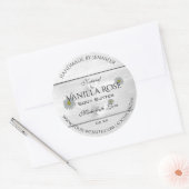 Moderne witte houtkorrels Etiket Daisy Flower (Envelop)