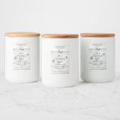 Moderne Witte Houtnerf Productlabels Bloem Logo Voedselcontainer Etiket (Flessen)