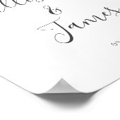 Moderne witte huwelijks-welkomstkaart met script poster (Hoek)