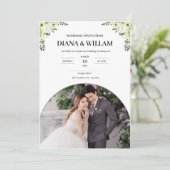 Moderne witte huwelijksuitnodiging kaart (Staand voorkant)