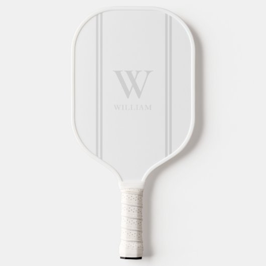 Moderne witte Initiaal naam Monogram Pickleball Paddle (Achterkant)