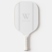 Moderne witte Initiaal naam Monogram Pickleball Paddle (Voorkant)