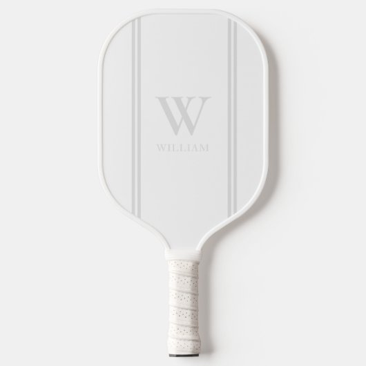 Moderne witte Initiaal naam Monogram Pickleball Paddle (Voorkant)