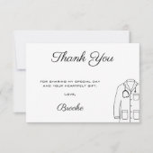Moderne witte jas ceremonie dank u bedankkaart (Voorkant)