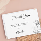 Moderne witte jas ceremonie dank u bedankkaart