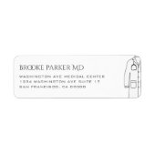 Moderne witte jas ceremonie dokter Kantoor Etiket (Voorkant)
